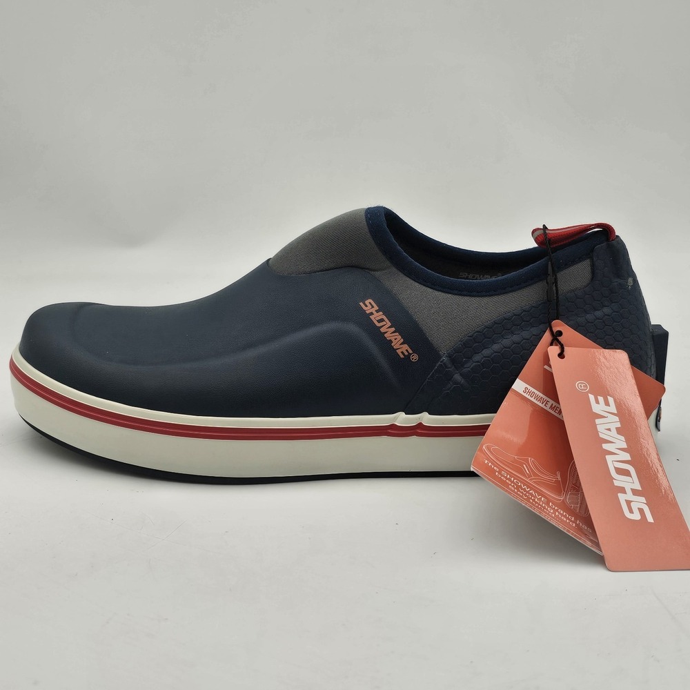 Mens Showave Slipon Deck Shoes Size 10 Blue Waterproof